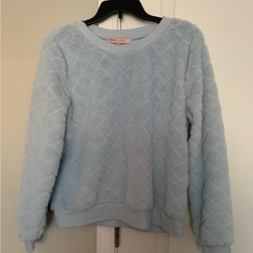 Fluffy blue sweater